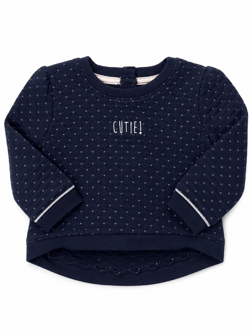 Robeez Navy Quilted 'CUTIE!' Pullover Sweatshirt